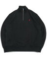 yzPOLO RALPH LAUREN RL FLEECE HALF ZIP PULLOVERy710849720001-D-BLACKz