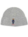 POLO RALPH LAUREN DENIM BEAR RIB KNIT BEANIE【PC1268-032-GREY】