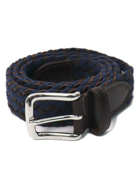 【送料無料】POLO RALPH LAUREN RYDER CUP BRAIDED BELT NAVY/BROWN【405914039002-D-NAVY】