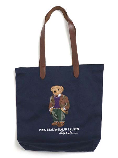 【送料無料】POLO RALPH LAUREN TWEED BEAR TWILL TOTE【405914156001-D-NAVY】