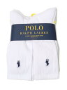 POLO RALPH LAUREN CLASSIC SPORT CREW 6PK SOCKS WHITEy821005PK3-WHITE-WHITEz