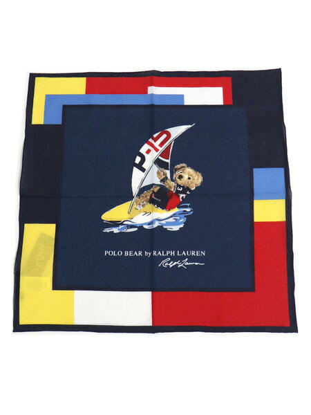 POLO RALPH LAUREN WINDSURFER BEAR COTTON BANDANNAyPS0099-423-D-NAVYz