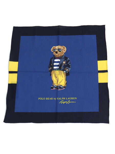 【SALE】POLO RALPH LAUREN BERMUDA BEAR COTTON BANDANNA【PS0099-425-D-BLUE】