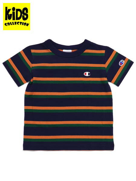 KIDSCHAMPION KIDS US COTTON BORDER S/S TEE-NAVYCK-Z305-370-NAVY