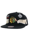 MITCHELL & NESS NHL WORLD CHAMPS SNAPBACK BLACKHAWKS【HHSS7713-CBHBLK-BLACK】(4)