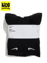 【KIDS】NIKE JUNIOR EVERYDY CUSH CREW 6PR-BLACK/WHITE【SX6910-010-BLACK】