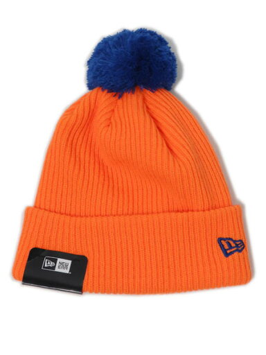 NEW ERA POM PON KNIT GORO-NEON ORANGE/ROYAL【14346900-BRIGHT ORANGE】 NEW ERA POM PON KNIT GORO-NEON ORANGE/ROYAL【14346900-BRIGHT ORANGE】
