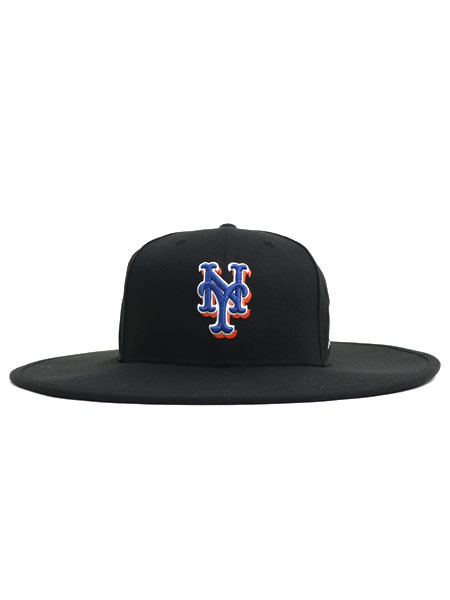 【送料無料】NEW ERA FITTED LONG BRIM HAT METS BLACK【14307335-BLACK】