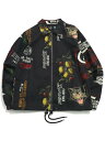 【SALE】【送料無料】COOKIES CLOTHING CUBAN ALL OVER PRINT COACHES JACKET BLK【CM251OJJC02-BLK-BLACK】