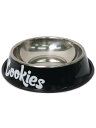 COOKIES CLOTHING POWDER COATED STAINLESS STEEL DOG BOWL【CM232AMI14-BK-BLACK】