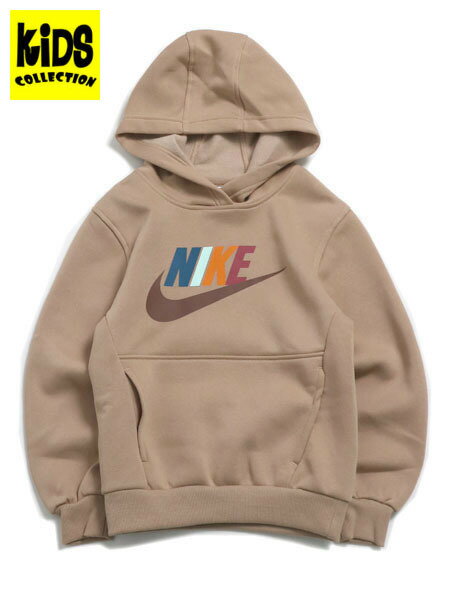 【KIDS】NIKE YTH NSW CLUB FLEECE HOODIE-HEMP【FD2988-201-KHAKI】