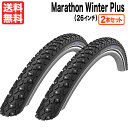 2本セット マラソン ウインタープラス 26インチ 自転車 スパイクタイヤ アイスバーン Schwalbe Marathon Winter Plus シュワルベ 送料無料