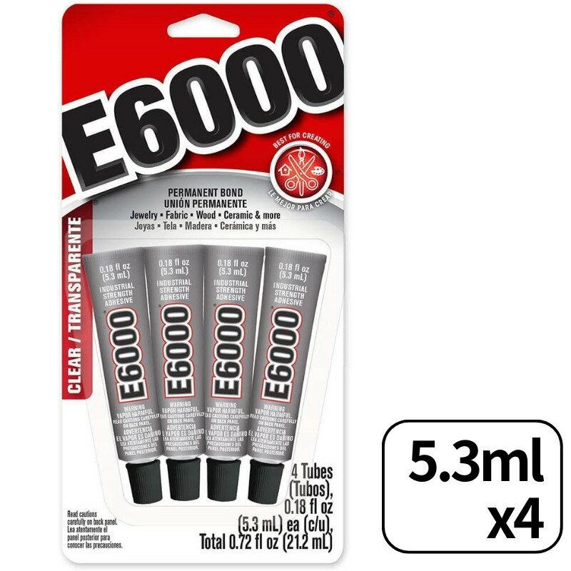 E6000 クラフト用 接着剤 透明 ミニ 手芸 ビーズ 5510310 Eclectic Products 5.3ml 4本パック