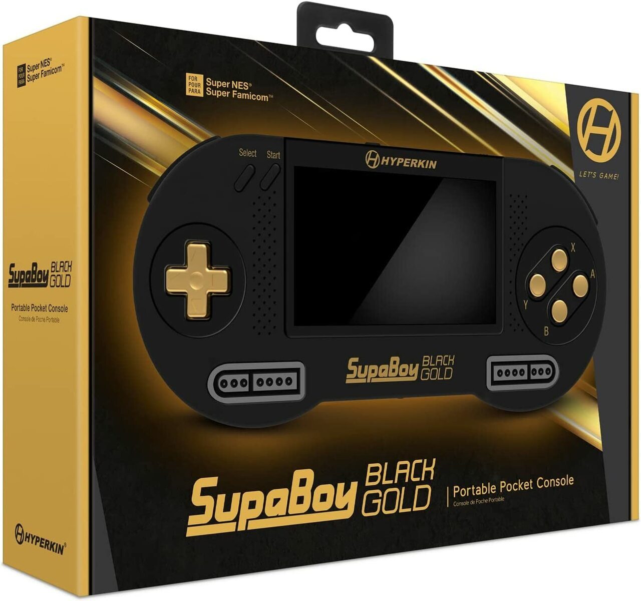 Hyperkin SUPABOY Black Gold USB type-C エディション スパボーイ・ブラック・ゴールド・スーパーファミコン SFC SNES(NTSC/PAL) カートリッジ対応 ポータブル互換機 輸入品 2