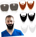 8個 あごひげスーツ 老人の口ひげの衣装 リアルな偽の口ひげ 偽の顔の毛 コスプレフェイシャル用品 変装ゲーム口ひげ つけひげ口ひげ 偽ひげ サンタのひげ 衣装...