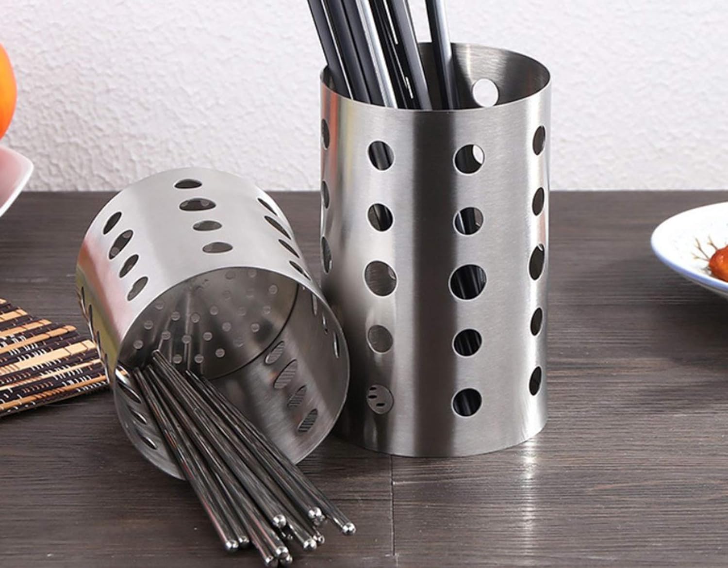 キッチンツールスタンド 箸立て 大きめ 304 ステンレス スプーン立て ステンレス SUS 304 カトラリースタンド 水切り 箸 立て スタンド 収納 ラック 食器収納 18-8ステンレス