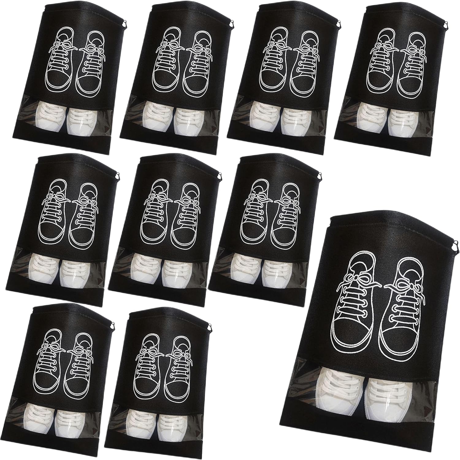 シューズバック 靴収納袋 10枚セット 不織布 巾着袋 小物入れ 靴入れ袋 旅行 小分けバッグ トラベルポーチ シューズポーチ 軽量 防水 防塵 防臭 おしゃれ...