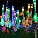 1セット イルミネーションライト ソーラーパワー ウォータードロップ ストリングライト LED 30球 全長6.5m 水滴形 ソーラー充電 防水 耐熱 自動ON/OFF 屋外 クリスマス 新年 結婚式 ガーデンパティオ裏庭パーティーの装飾ソーラーライト (30 LED - 6.5M, 水滴形 多色) 父の日