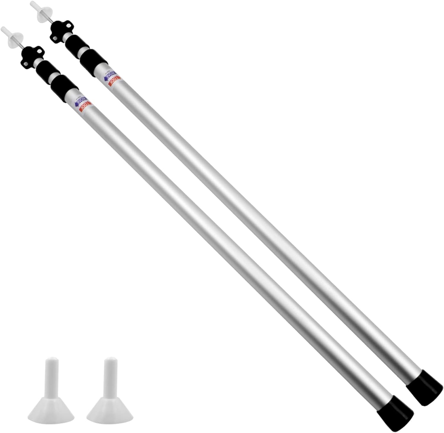 タープポール テントポール 2本セット 独立式 30mm 軽量 スライド式 アウトドア ハイキング 滑り止め 安定性アップグレード 0.9m 2.3m ポール防水キャップ 父の日