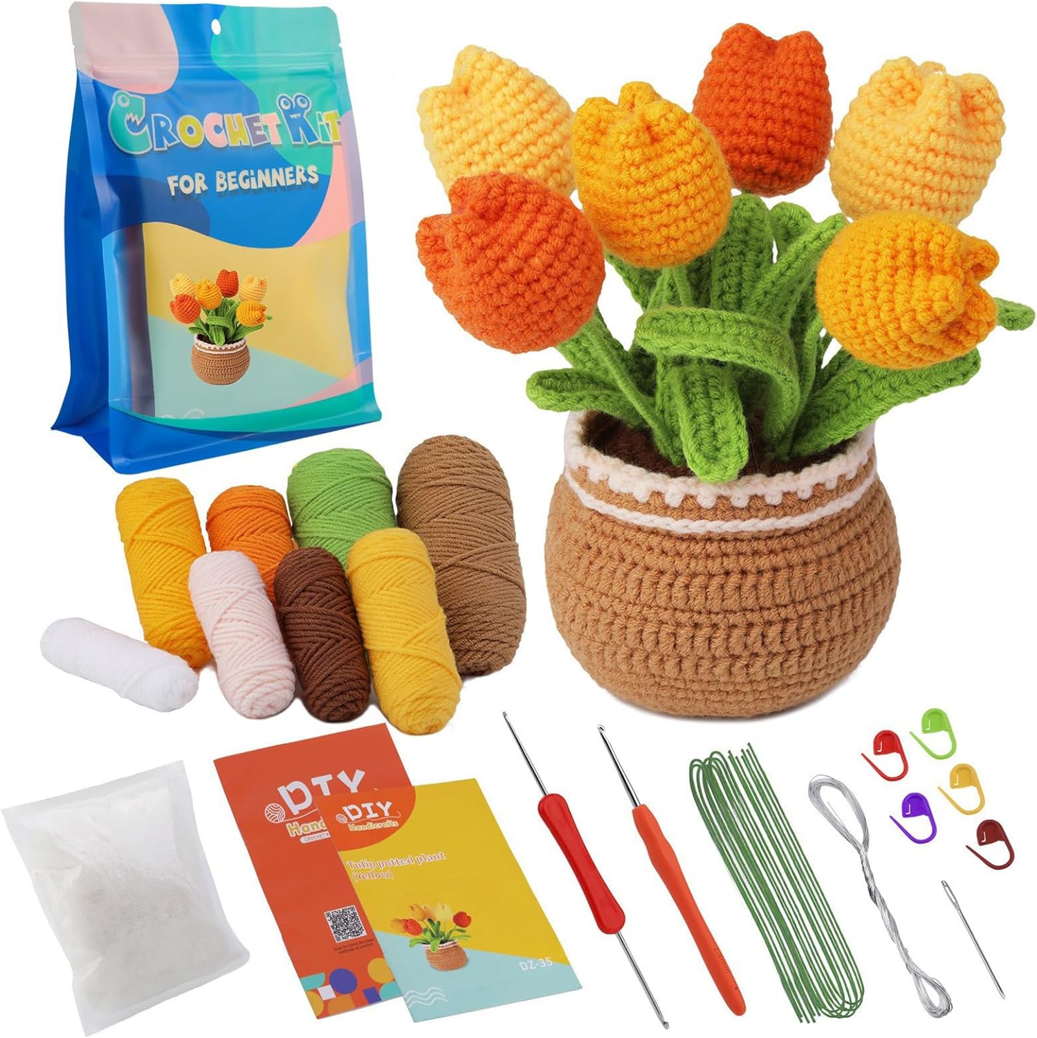 花かぎ 針編みセット 鉢植えDIY 初心者かぎ 針編みキット 針編み用品 インテリア 家庭用 創造性育ち 父..