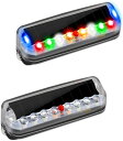 2個セット ソーラー LED警告灯 テールライト 車用 追突防止 感光センサー 振動センサー RGB点滅 ダミーセキュリティ 後続車 バイク 自動車用 父の日