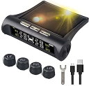 タイヤ空気圧モニター TPMS タイヤ空気圧モニタリングシステム タイヤ空気圧センサー リアルタイム タイヤ空気圧監視 4輪センサー 振動感知 タイヤ高圧警報 センサーロスト警報 太陽エネルギー/USBダブル充電 4外部センサー 取り付け簡単 父の日