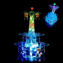 LED酒グラス棚 酒カップホルダー 酒グラススタンド 30mlグラス12個付き LEDランプデザイン 卓上自立型 USB充電式 コードレス 雰囲気作り 忘年会 ...