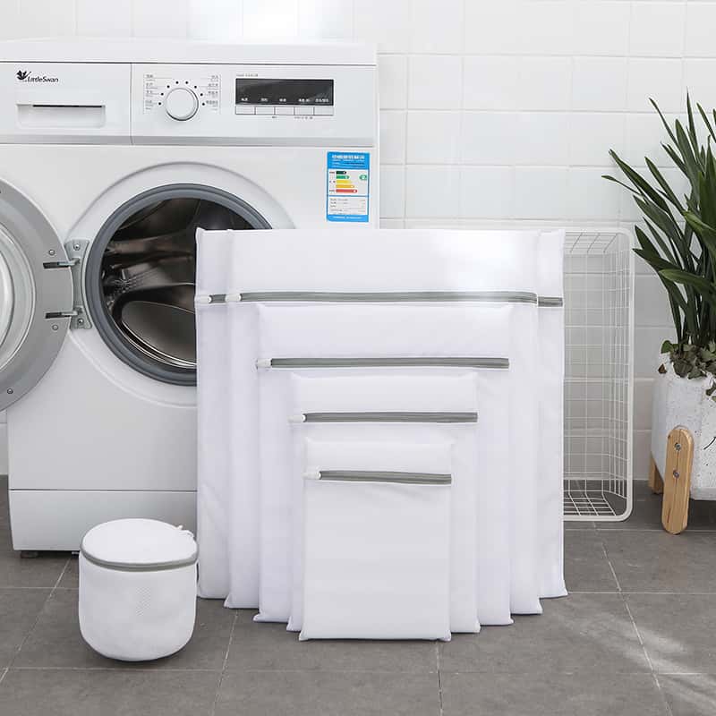 ジッパータイプ洗濯ネット 8セット ランドリーケース 洗濯ネット 丸洗い 洗濯用ネット 大 特大 丸型 洗..