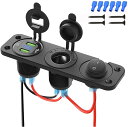 カーチャージャーパネル 3in1 QC3.0 USB充電器 2ポート 急速充電 スイッチパネル usb電源ソケット シガーライター ロッカースイッチ DC12V 24V 車/船/トラック/マリンボート/バンに対応 父の日