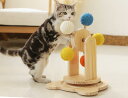 猫 おもちゃ 猫 爪とぎ 縦置き型 爪とぎポール 猫用段ボールつめとぎ 猫用おもちゃ 玉遊び 天然麻紐 木製 玉遊び 観覧車 ターンテーブルおもちゃ 遊ぶ盤付き 小中型猫用 運動不足解消 転倒防止 安定性 組立簡単 省スペース 父の日(4)