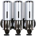 【PT10倍+10%OFFクーポン】【1500ml 3連】ソープディスペンサー 壁掛け シャンプー ボディーソープ ィーソープ 詰め替え 手動 浴室 洗面所 バスルーム シャワーディスペンサー シルバー 父の日
