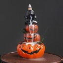 【お香コーン15pcs付】ハロウィン パンプキン 逆流香炉 スティックフロー 香炉ゴーストお化け ホラー 小道具 茶屋家 装飾樹脂 装飾品 インテリア 置物 香り 匂い 自粛 幻想 陶器 プレゼント 贈り物 香のバーナー 香り 逆流 倒流香 おしゃれ お香 父の日
