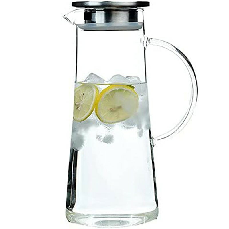 【PT10倍+10%OFFクーポン】【1500ML】ガラスポット 1.5リットル 耐熱 直火可 冷蔵庫 水出し 茶ポット ガラスピッチャー ステンレス 茶こし付きジャグ 父の日