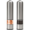 【PT10倍+10%OFFクーポン】【2本セット】ペッパーミル 電動ペッパーミル 電動ミル ソルト スパイス用 ステンレス 粗さ調節可能 父の日