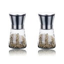 【PT10倍+10%OFFクーポン】2本セット 100ml ペッパーミル 胡椒ミル 手動スパイスミル 操作簡単 調味用グラインダー 塩 コショウ入れ 胡椒 コショウ 岩塩器具 塩 キッチンペッパーミル 父の日