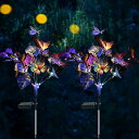 【PT10倍+10%OFFクーポン】2本セット ソーラーライト LED 屋外ガーデンデコレーションライト 蝶々 埋め込みライト イルミネーションライト ソーラーパネル付き 環境にやさしい 省エネ 防水 防水 庭園 芝生 車道 歩道 パーティー クリスマス ハロウィン 結婚式 父の日
