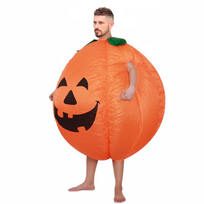 【PT10倍+10%OFFクーポン】3点セット ハロウィン かぼちゃ 衣装+帽子+送風機 面白い インフレータブル 全身コスチューム 適正身長150-190cm 防水素材 空気で膨らむ仕様 雰囲気作り出す パーティー 2308 父の日