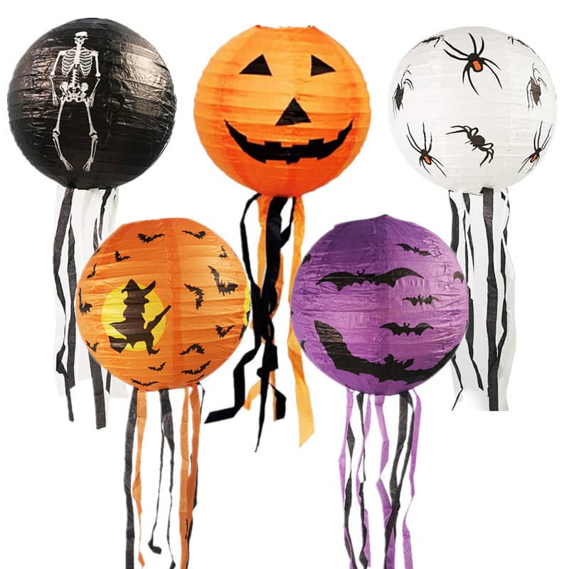 【PT10倍+10%OFFクーポン】10本セット ハロウィン ランタン カボチャランタン かぼちゃライト ハロウィン提灯 折りたたみ式 クモ提灯 バット提灯 ジャックオーランタン パンプキンライト パンプキンランタ 2308 父の日