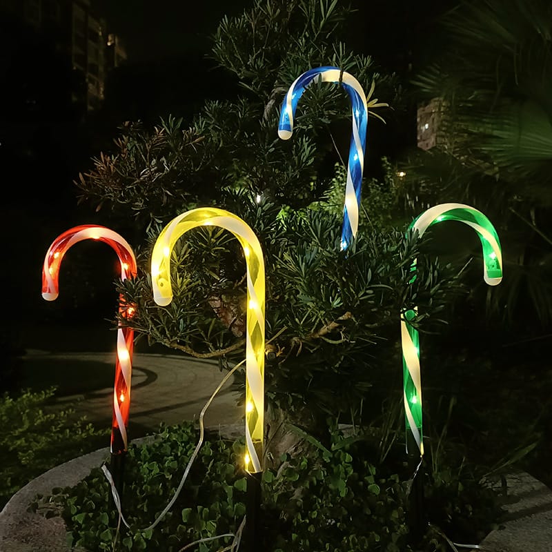 5倍ポイント還元 四連セット クリスマス 飾り ソーラーライト Candy Cane 埋め込みライト 屋外ガーデンデコレーションライト イルミネーションライト 庭園灯 芝生ランプ 自動点灯 芝生 庭 風景 ソーラー充電 電飾 飾りライト パーティ 装飾 防水 2309