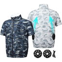 【PT10倍+10%OFFクーポン】空調作業服 半袖 ファン付き作業服 扇風機付き作業着 空調扇風服 冷却服 ブラシレスモータ バンド3速風速調節 USB給電 ...