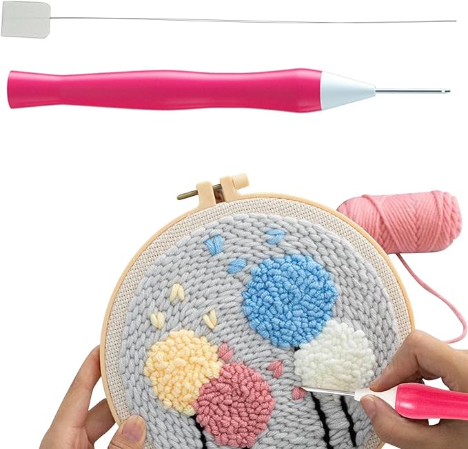 パンチニードル 刺繍キット パンチ針直径1.6、パンチ針は複数色あり、シンプルなABSパンチ刺繍針、ラン..