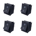 【4個入り】ロッカースイッチ AC 250V 16A 125V 20A 4ピンDPSTNO/OFF オン/オフボートロッカースイッチ 自動車用オートバイボートの切断スイッチ ウォーターディスペンサー/コーヒーポット等対応 父の日