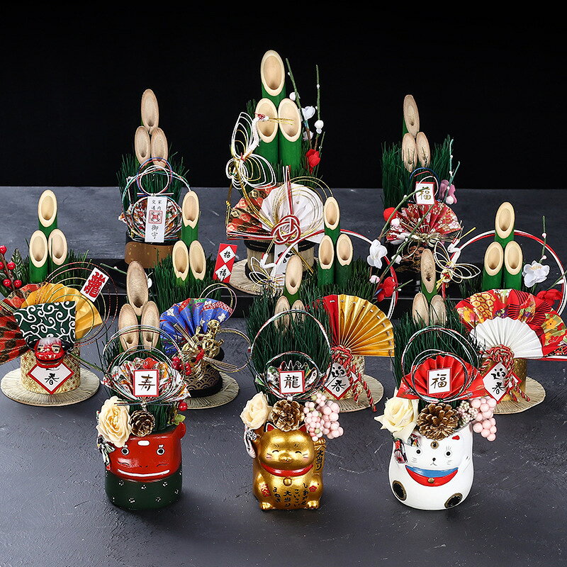 ファイブスタートラストの門松お得セット モダン門松 竹製 お正月飾り 花 寄せ植え 送料無料 干支 玄関 迎春 縁起物 お歳暮 お年賀 ギフト 花飾り おしゃれ 巳年 風水 竹の飾り 伝統的飾り 和風飾り モダン正月飾り自宅ホテル旅館店舗飾り｜アングル2