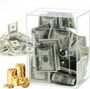 【PT10倍+10%OFFクーポン】貯金箱 アクリル 鍵付き 900万円まで収納可能 大人用子供用貯金箱 繰り返し入金可能 透明 投票箱 透明 お札 募金箱 投...