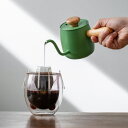 コーヒードリップ ポット 人気 350ML お茶 おしゃれ コーヒー ケトル 304ステンレス鋼 ティーポット 木柄 蓋付き フィルター付 ドリップケトル コー...