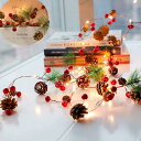 クリスマス 電飾り LEDストリングライト 松ぼっくり型 LEDイルミネーションライト 電池式 電飾led 2M 20LED 点滅機能 クリスマスツリー飾りライト クリスマス ハロウィン パーティー 正月 誕生日 祝 結婚式 部屋装飾や庭、ホテル、バー キャンプ BBQ ウォームホワイト