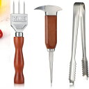 【PT10倍+10%OFFクーポン】アイスピック 3点セット 3本刃アイスピック アイストング アイスピック 氷割り 木目 滑り止め カクテル 氷を砕く お酒グ...