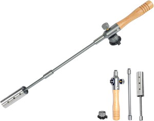 ガスバーナー 火炎放射器 折りたたみ式 トーチバーナー 逆さ使用可能 ガストーチ 火力調節 草焼きバーナー 木製ハンドル 持ち運びに便利 収納袋付き 料理 BBQ 炭火起こし キャンプ用品 アウトドア 父の日