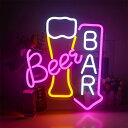 \!/ネオンサイン 「ビールバー USB給電 NEON SIGN ネオン管 広告用 看板 ディスプレイ カフェ 喫茶店 バー 居酒屋 インテリア ホームデコレー...
