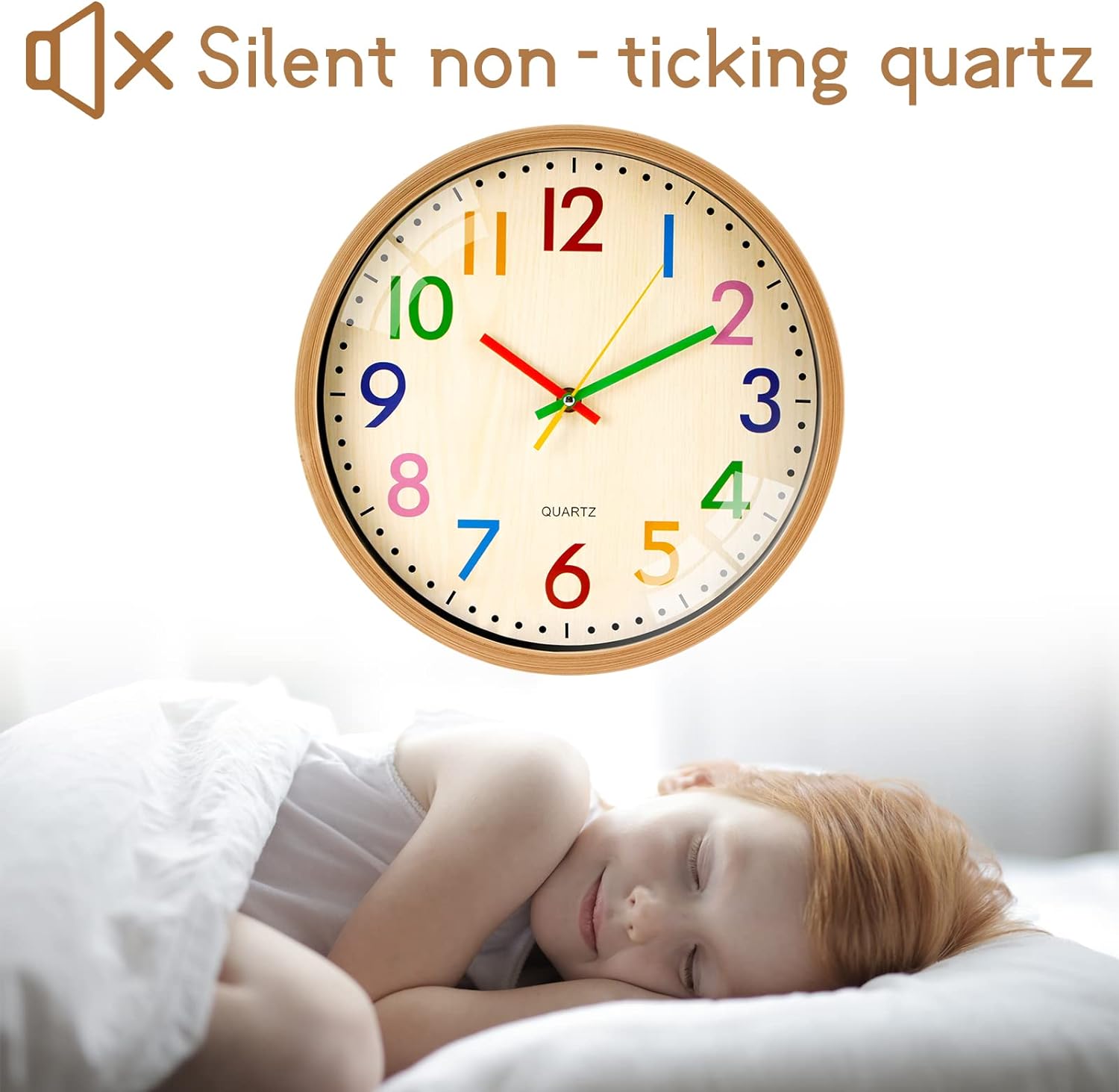 【PT10倍+10%OFFクーポン】壁掛け時計 電池式 12インチ アナログ カラフル キッズ 壁掛け時計 静音 チカチカ音なし 読みやすい 3D数字 教室時計 保育園 教室 オフィス リビングルーム ベッドルーム プレイルーム装飾 父の日 [3]